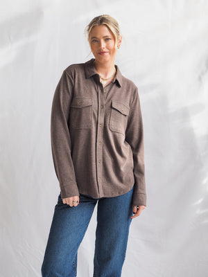 Cassian Button Down Shirt in Brown