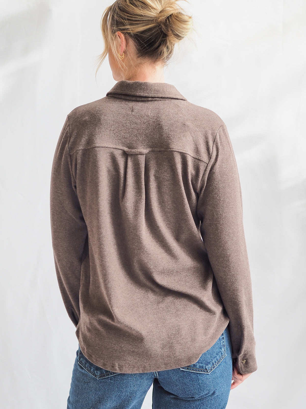 Cassian Button Down Shirt in Brown