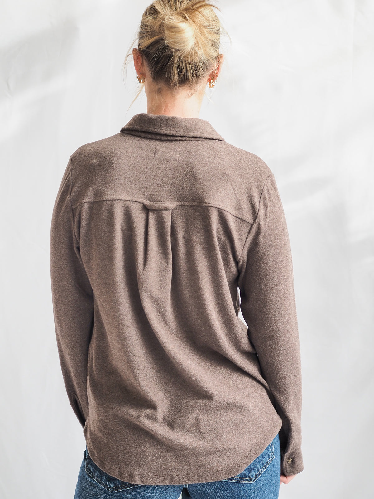 Cassian Button Down Shirt in Brown