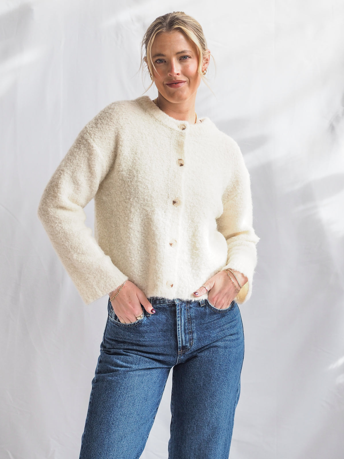 By Together Cozy Cream Cardigan Sweater