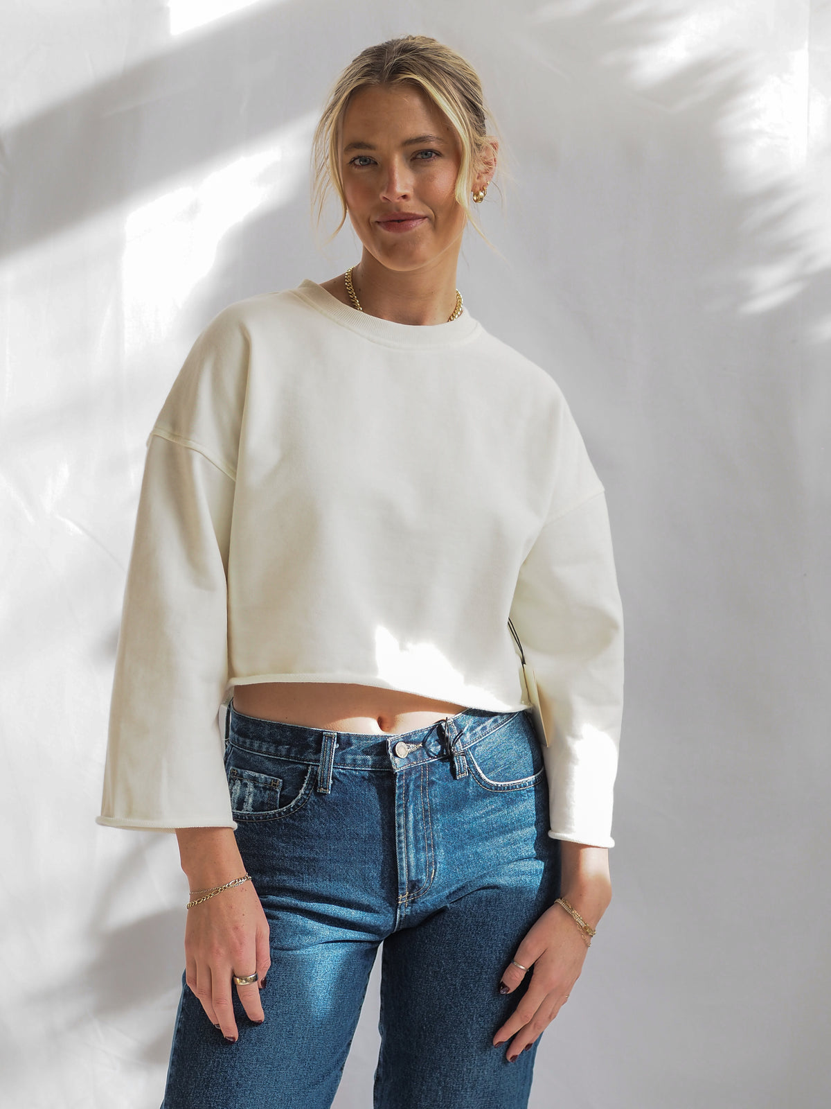 French Terry Cropped Sweatshirt