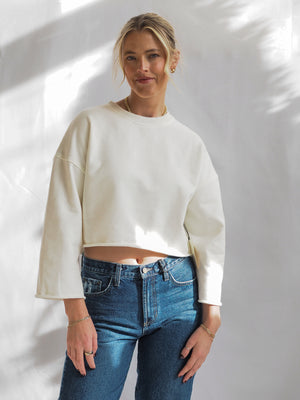 French Terry Cropped Sweatshirt