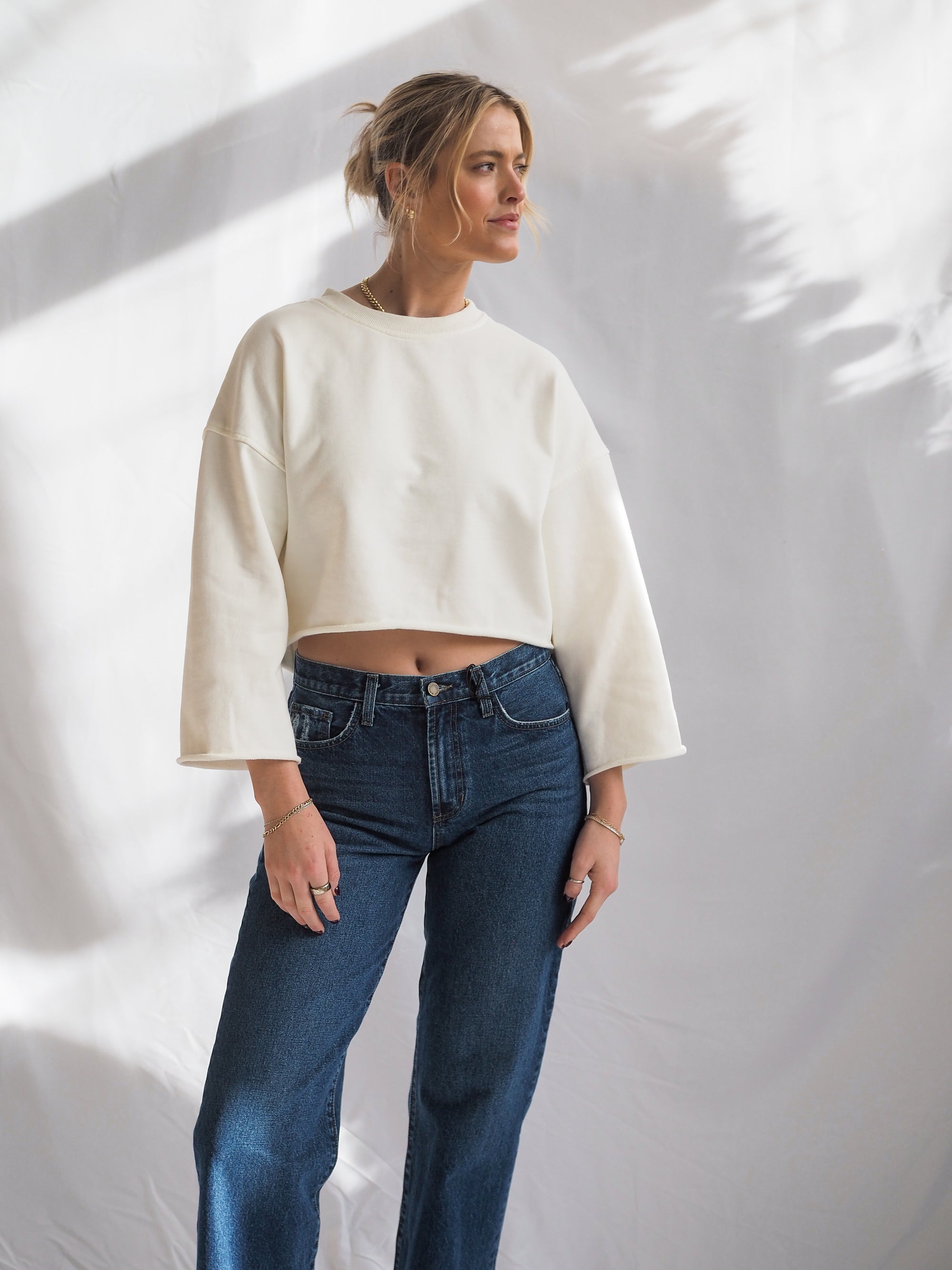 French Terry Cropped Sweatshirt