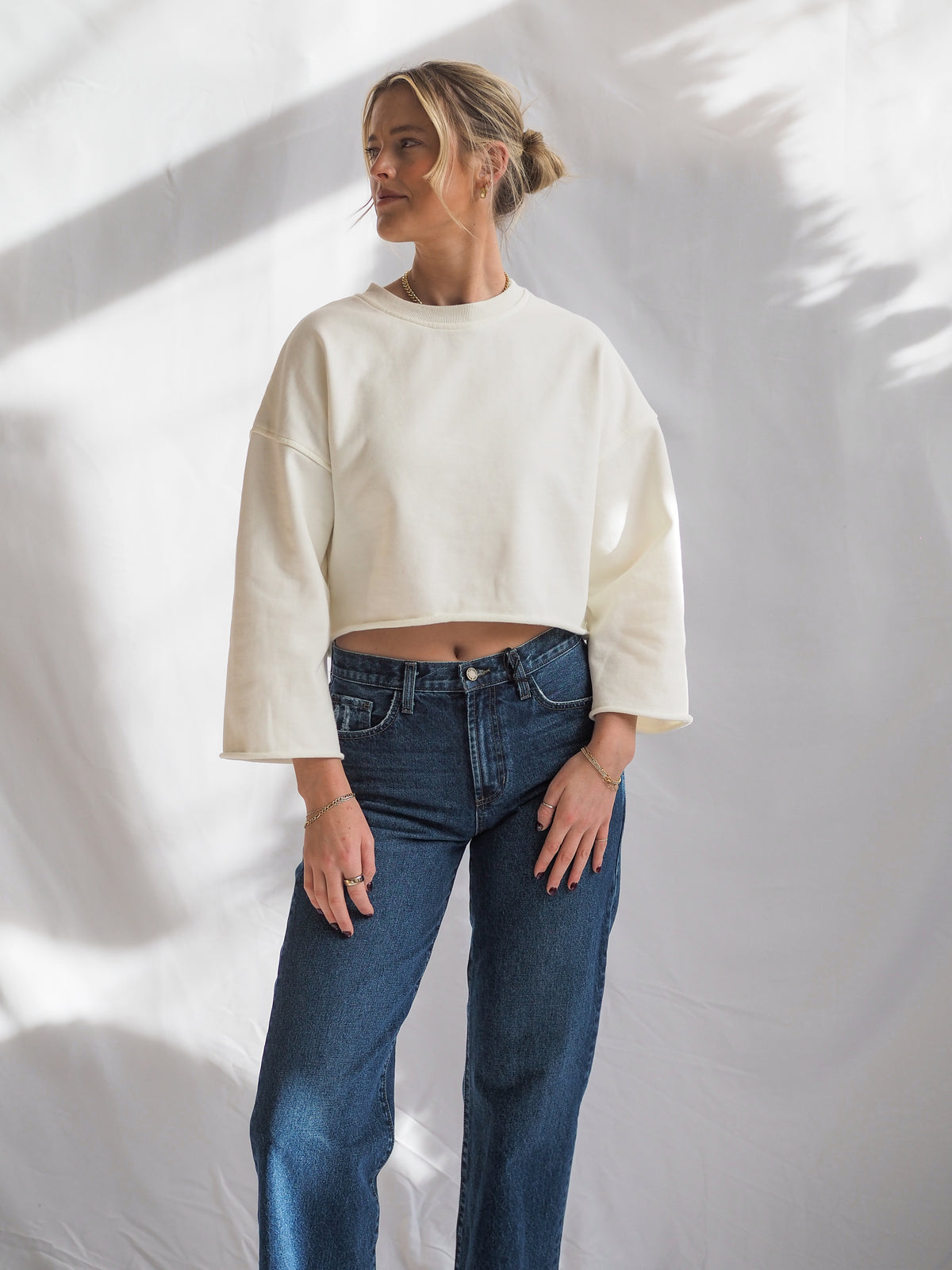 French Terry Cropped Sweatshirt
