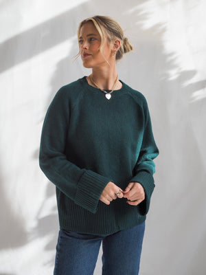 Round Neck Wide Sleeve With Folded Cuff Sweater