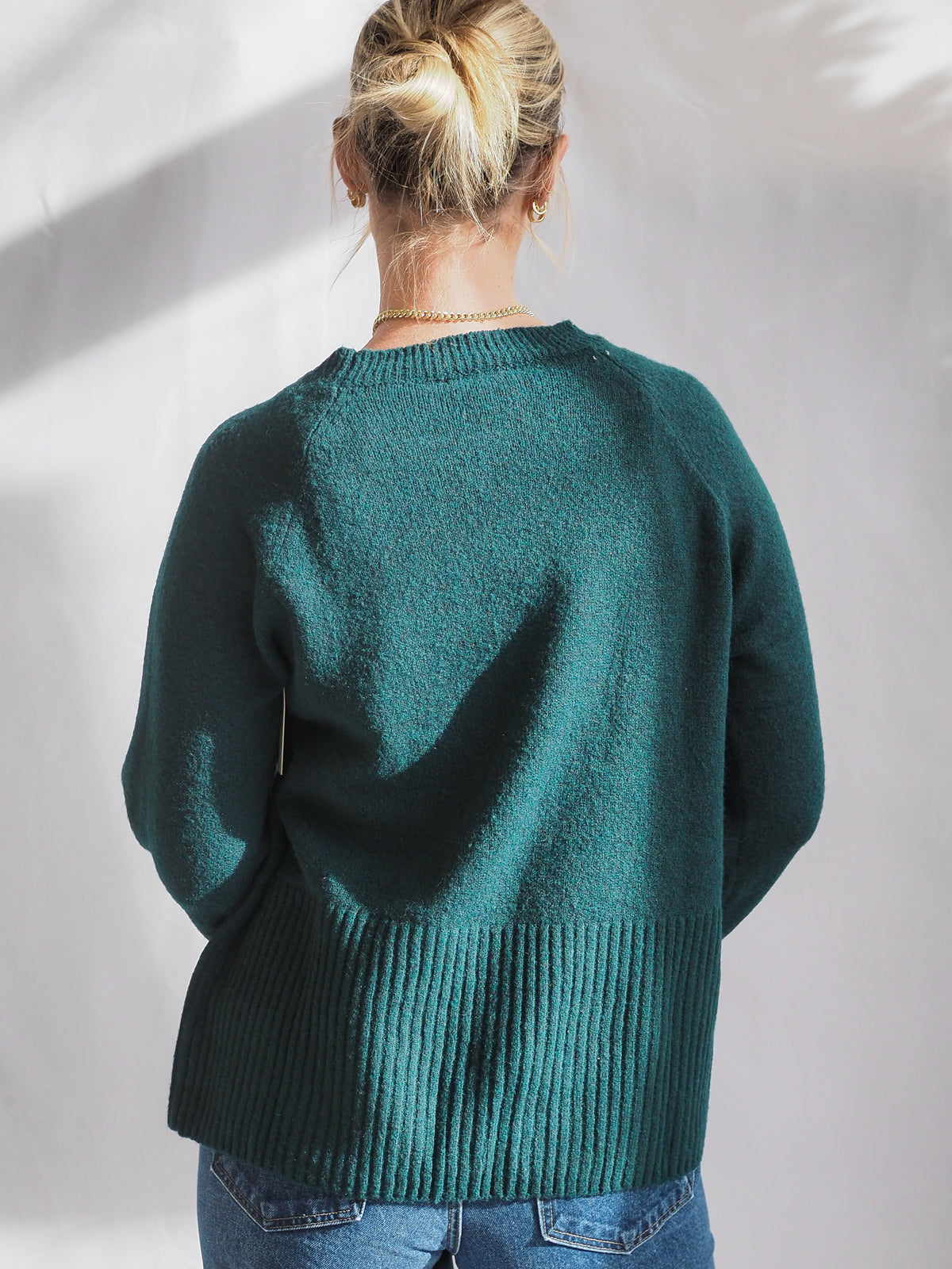 Round Neck Wide Sleeve With Folded Cuff Sweater