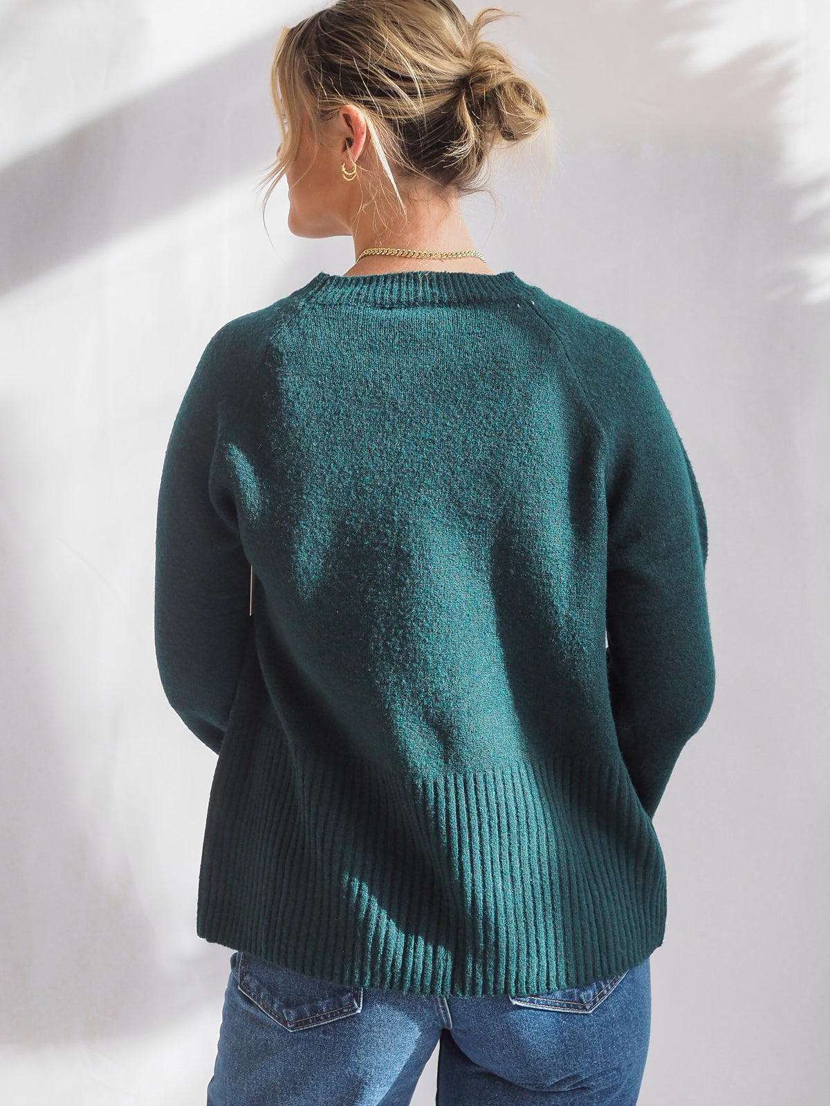 Round Neck Wide Sleeve With Folded Cuff Sweater