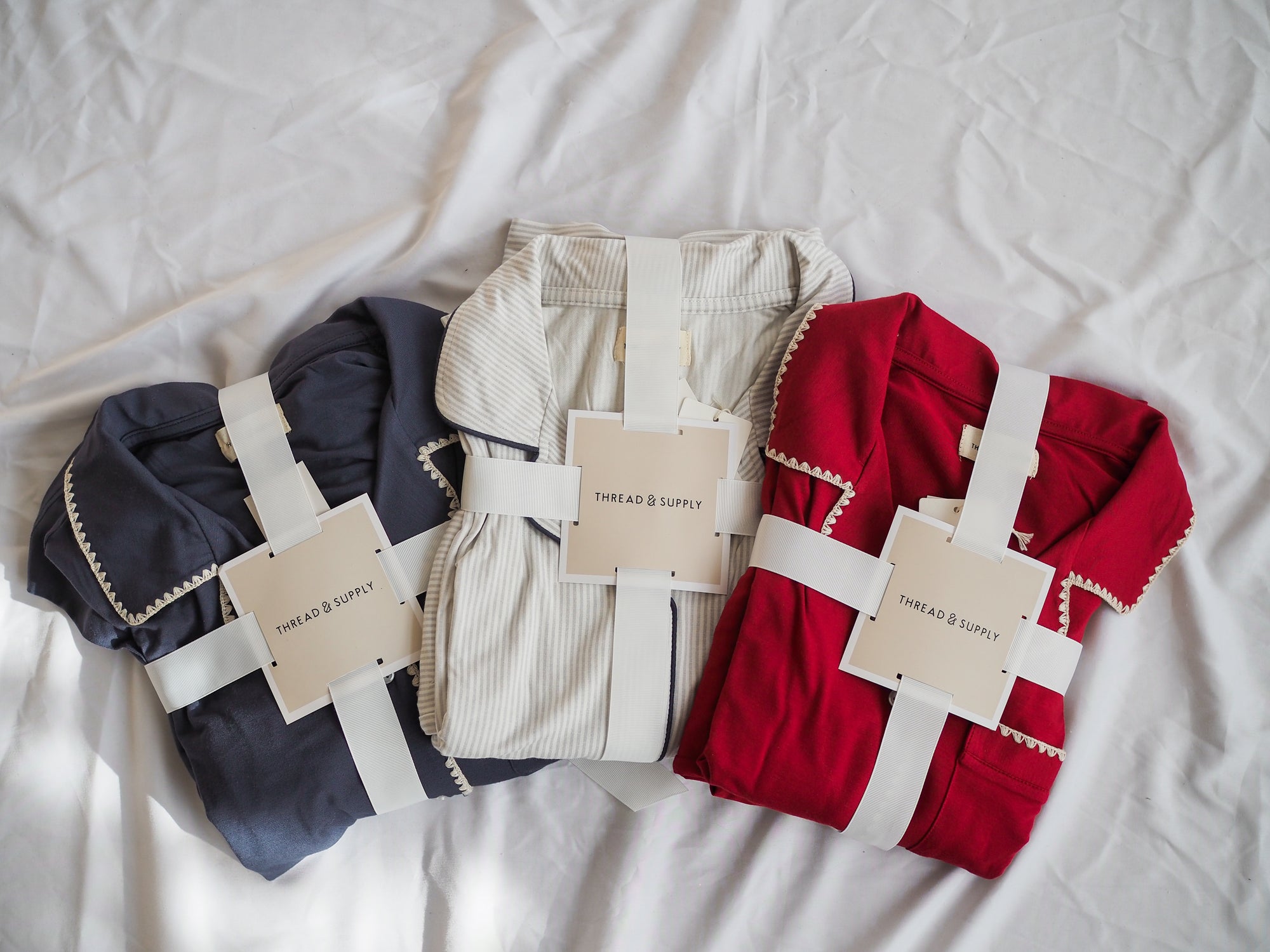 Holly Natural Stripe Pajama Set