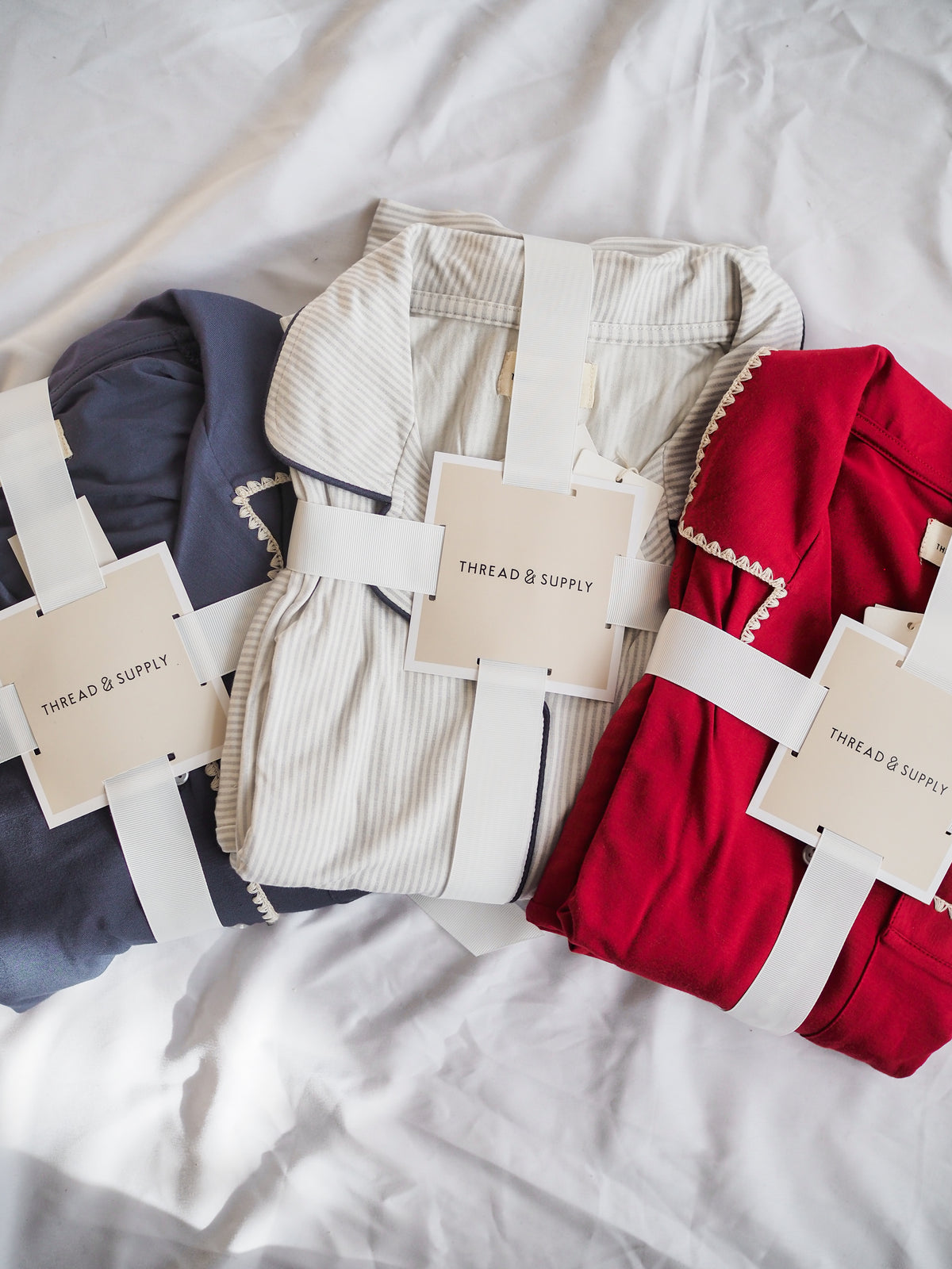 Holly Natural Stripe Pajama Set