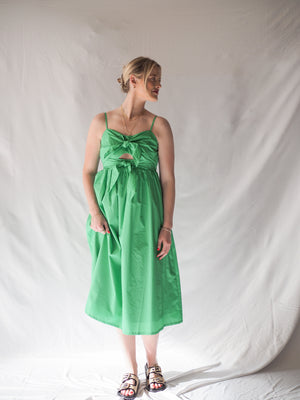 Santorini Poplin Midi Dress in Green