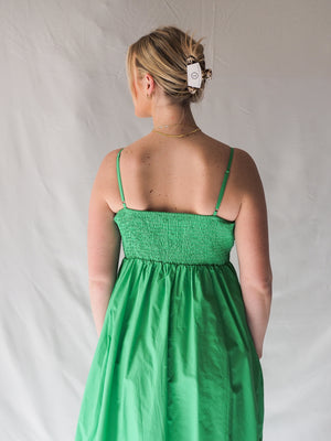 Santorini Poplin Midi Dress in Green