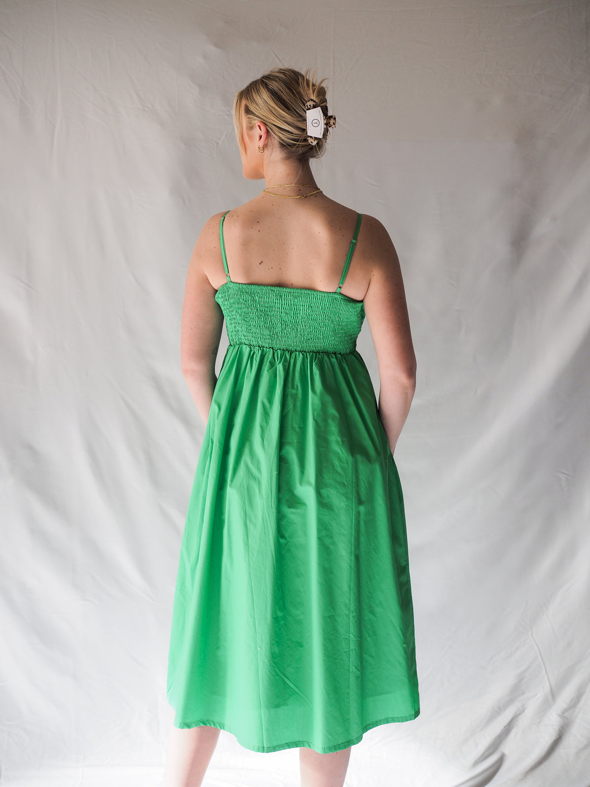 Santorini Poplin Midi Dress in Green