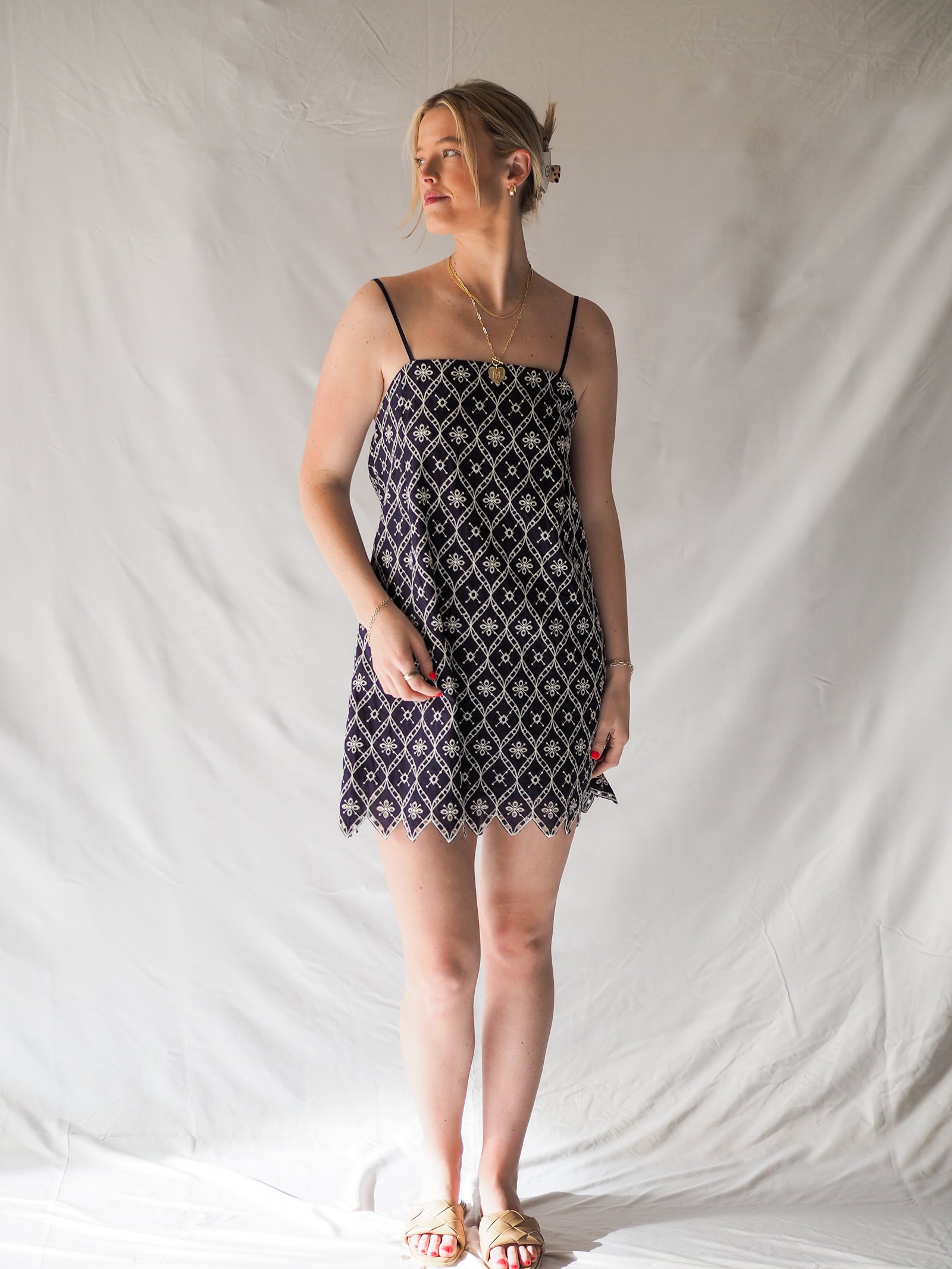 Selene's Embroidery Mini Dress