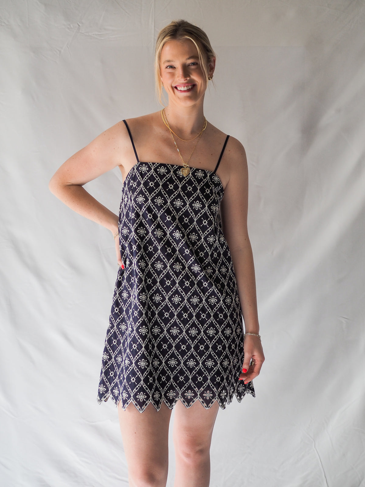 Selene's Embroidery Mini Dress