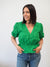 Sanctuary EYELET GREEN BUTTON FRONT Top 