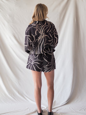Aude Black Print Linen Shirt