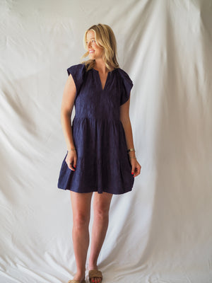 Anthem The Label Embroidered Navy Eyelet Everyday Dress