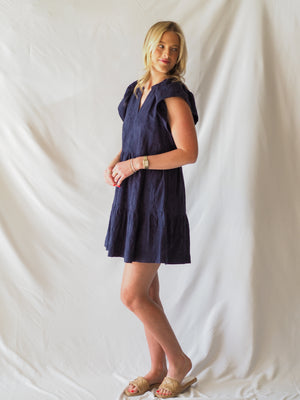 Anthem The Label Embroidered Navy Eyelet Everyday Dress