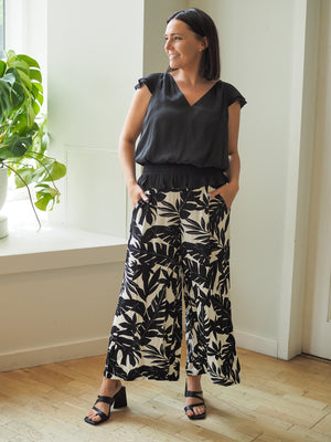 Steve Madden Resort Black/Ivory Trouser