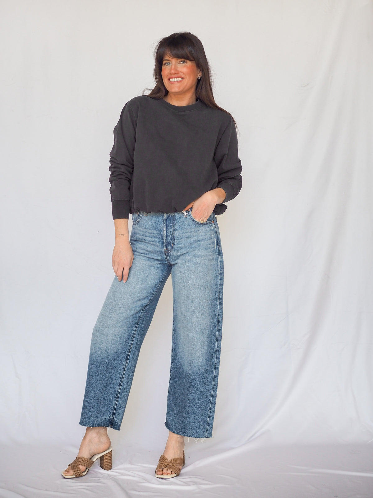 Pistola Tate Crop Jeans in Ablaze