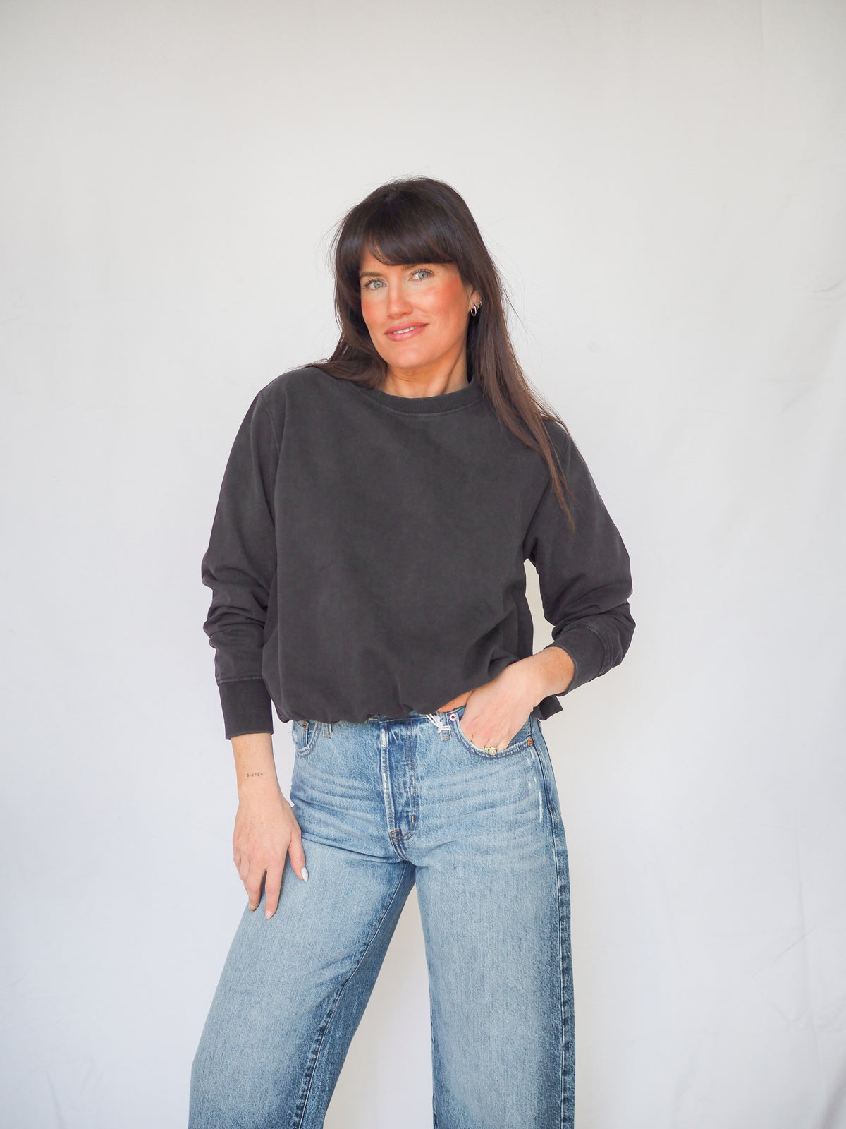 Mineral Cloud Bubble Hem Long Sleeve Shirt