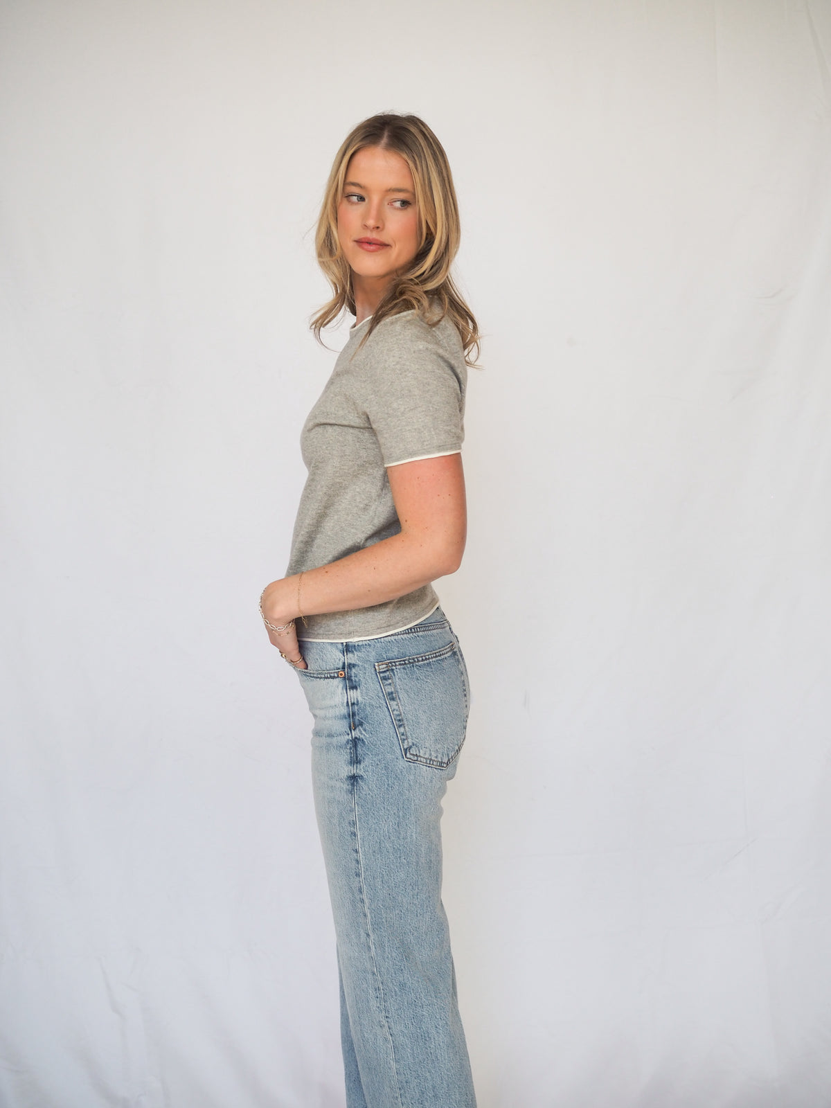 Grey Layered Sweater Tee