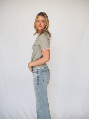 Grey Layered Sweater Tee