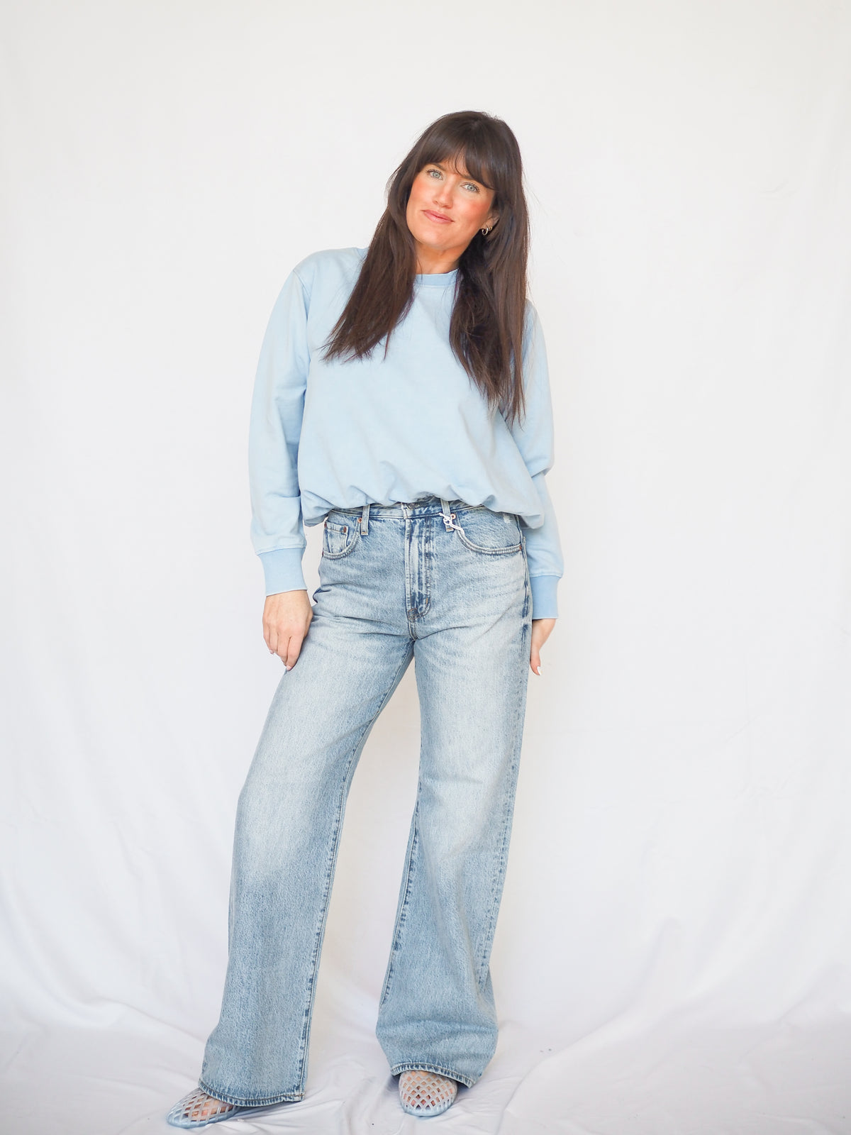 Mineral Cloud Bubble Hem Long Sleeve Shirt