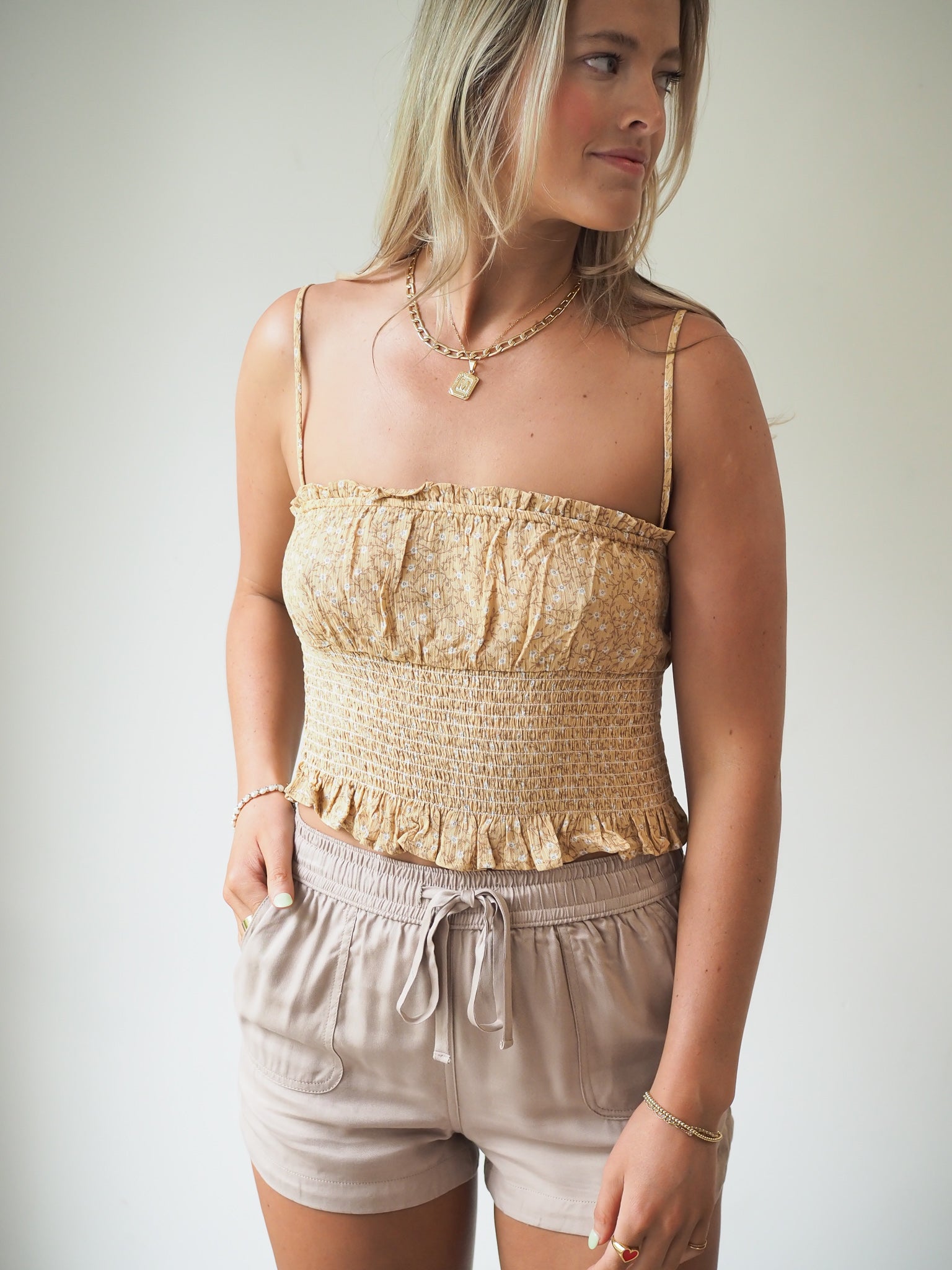 SMOCKED EMMA TANK - TWO COLORS
