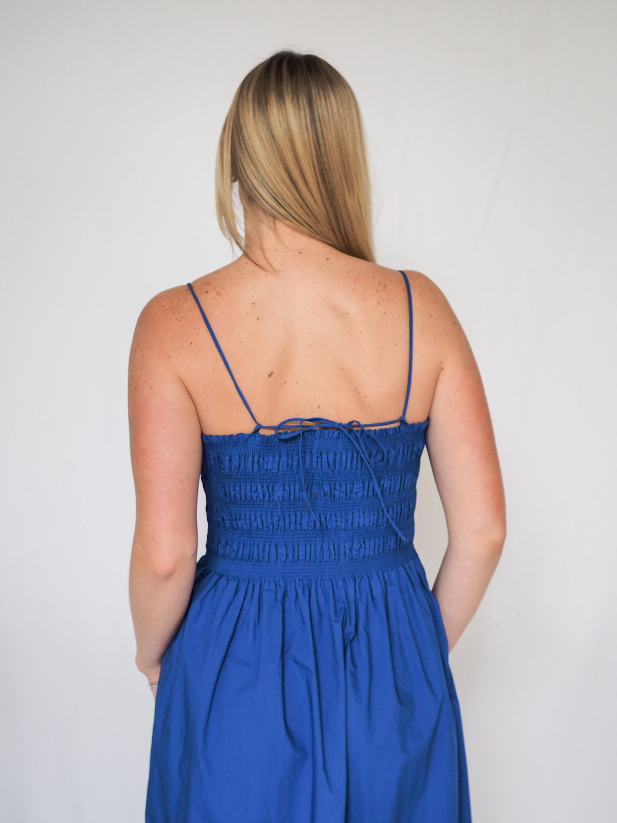 Z Supply Cornelia Blue Poplin Midi Dress