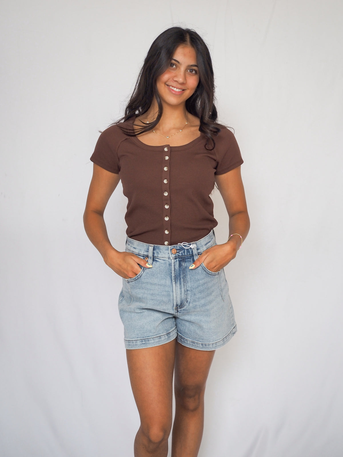 Adina Top in Brown