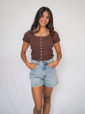 Adina Top in Brown