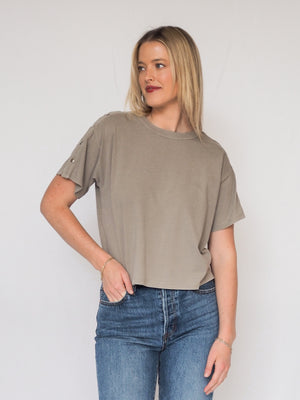 NATION Ada Button Cement Tee