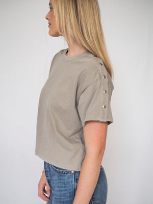 NATION Ada Button Cement Tee