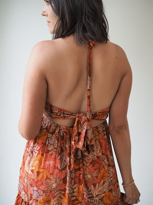 Smocked Halter Mini Dress