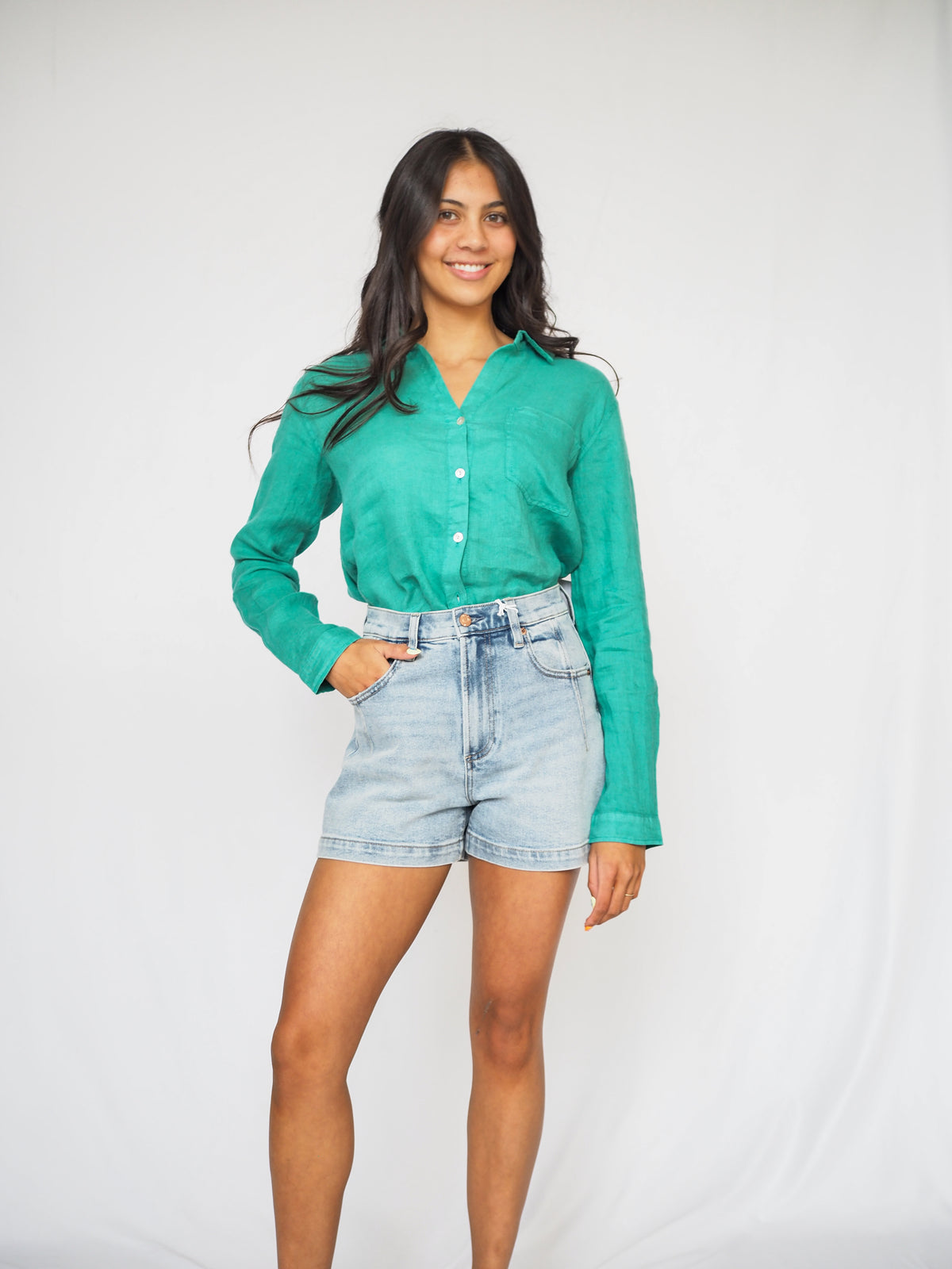 Pistola Aoki High Rise A-Line Short With Detail in Terrace