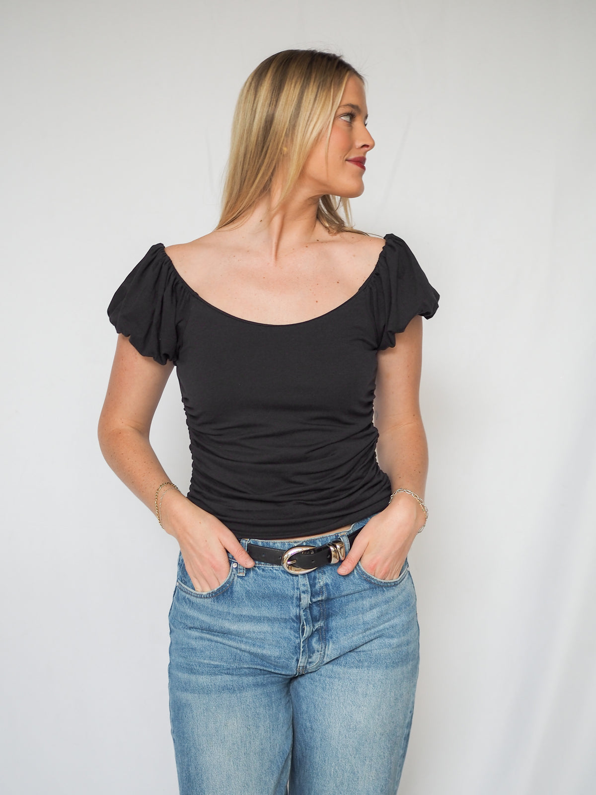 NATION Angelica Black Top