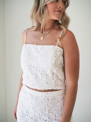 JOLIE LACE White Cropped TANK