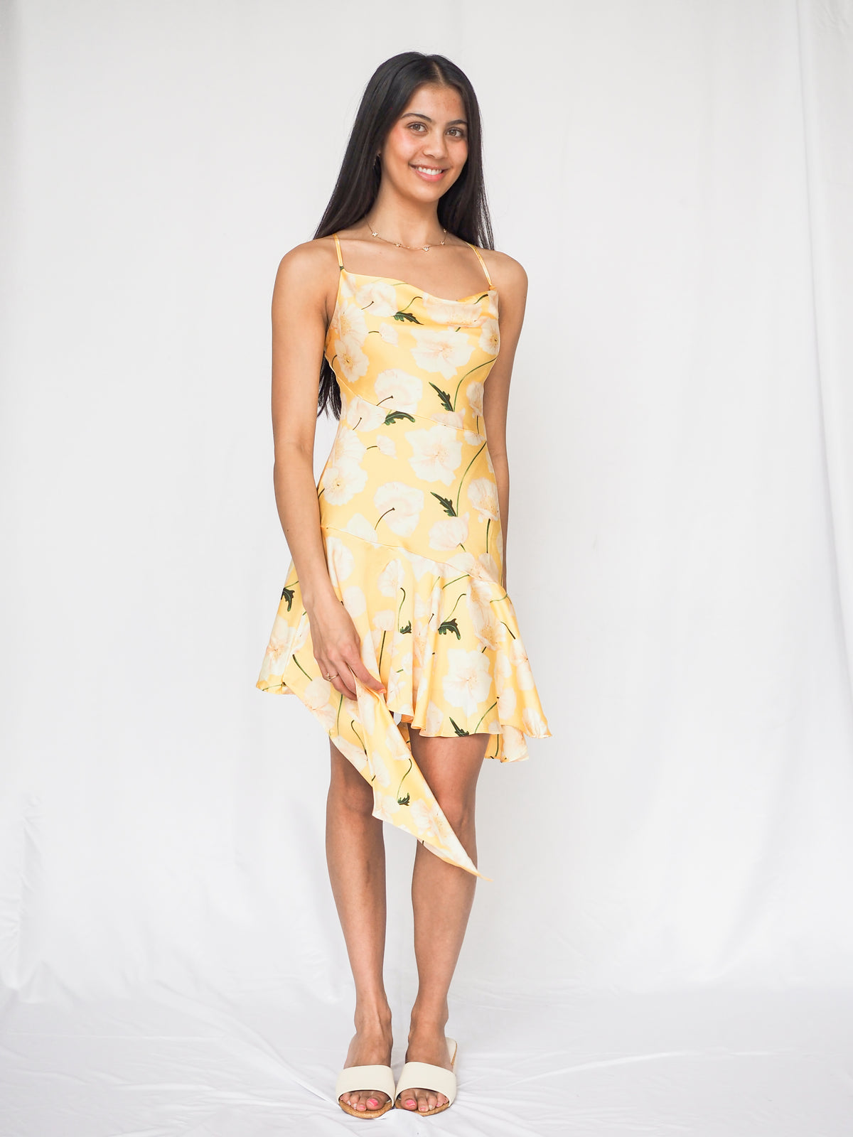 ASTR The Label Paloma Yellow Floral Dress