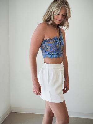 Olivaceous KANE BLUE PRINT ONE SHOULDER TOP