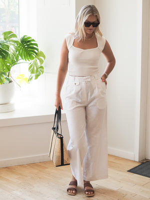 Blu Pepper In Your Dreams HIGH WAIST LINEN PANTS