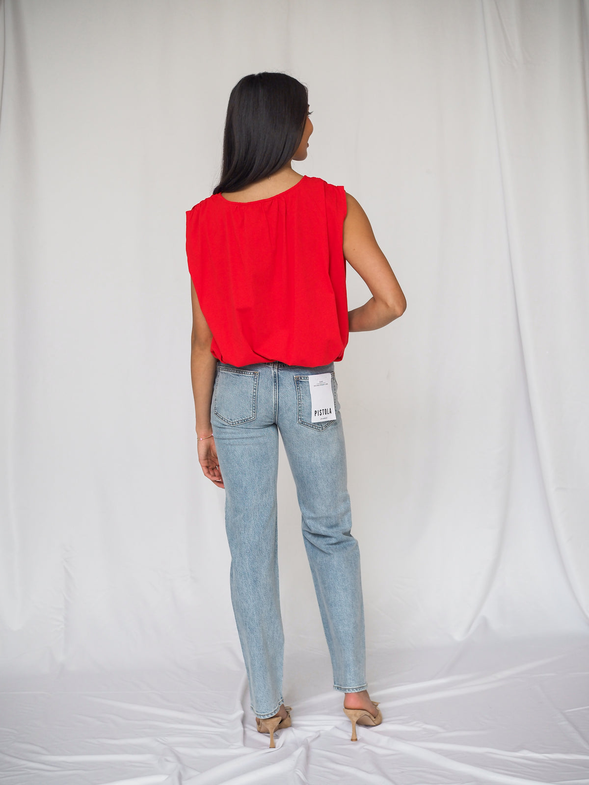 Pistola Issa Mid Rise Relaxed Straight Jeans in Road Trip