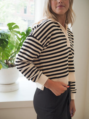 Streetwear Striped Cropped Sweater