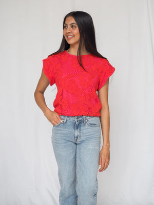 Caballero Judy Top in Raspberry Lace
