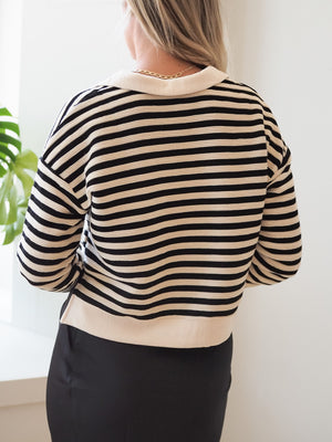 Streetwear Striped Cropped Sweater