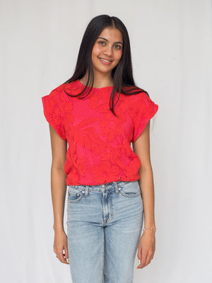 Caballero Judy Top in Raspberry Lace