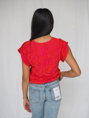 Caballero Judy Top in Raspberry Lace
