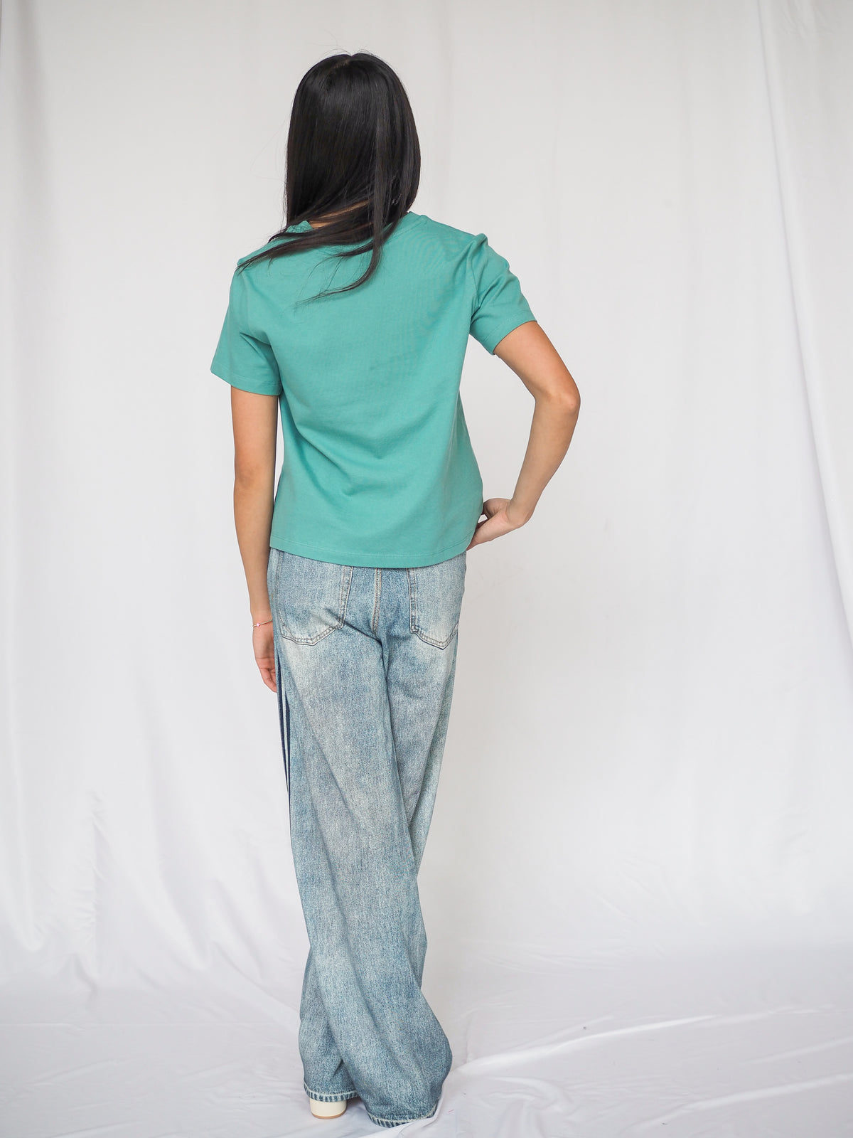 Faux Jean Track Pant in Blue