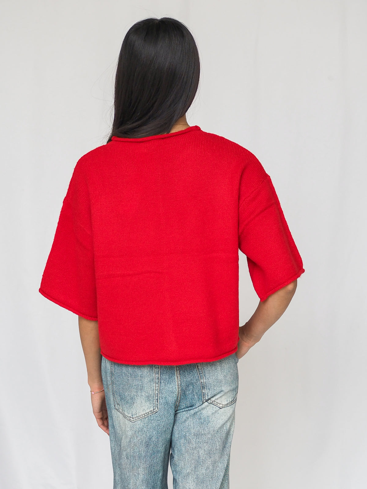 Knit Sweater Quarter Sleeve Button Up Cardigan Top - 4 Colors