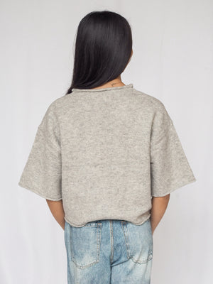 Knit Sweater Quarter Sleeve Button Up Cardigan Top - 4 Colors